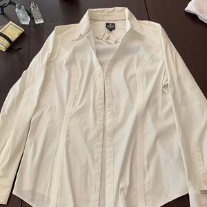 express button up white shirt